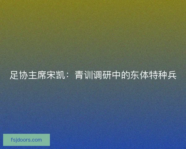 足协主席宋凯：青训调研中的东体特种兵